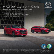 Mazda refuerza su experiencia premium al cliente:3 años de seguro a todo riesgo, 3 años de mantenimiento y 10 años de protección, gratuitos